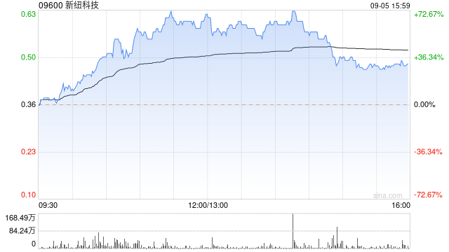 新纽科技午盘暴涨逾64% 上半年营收同比增加4.20%